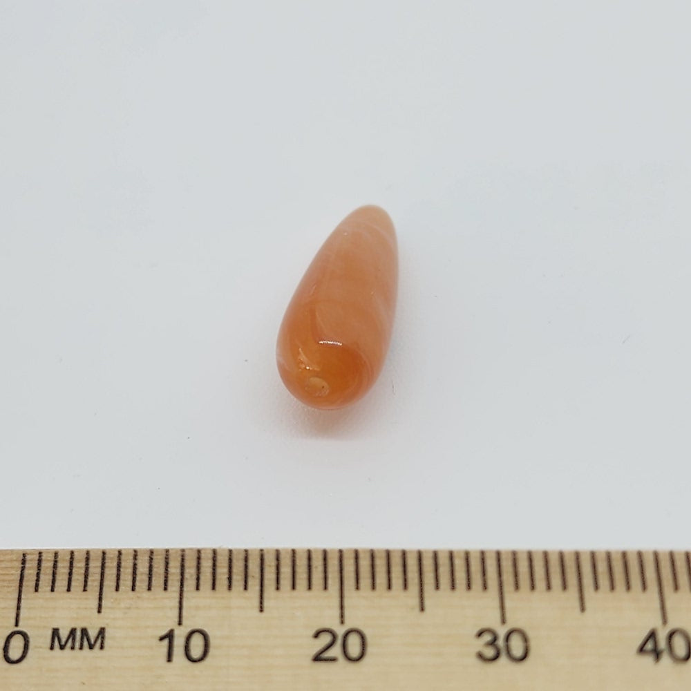 20mm Teardrop (25) - Carnelian - Gemstone Look Vintage Lucite Beads