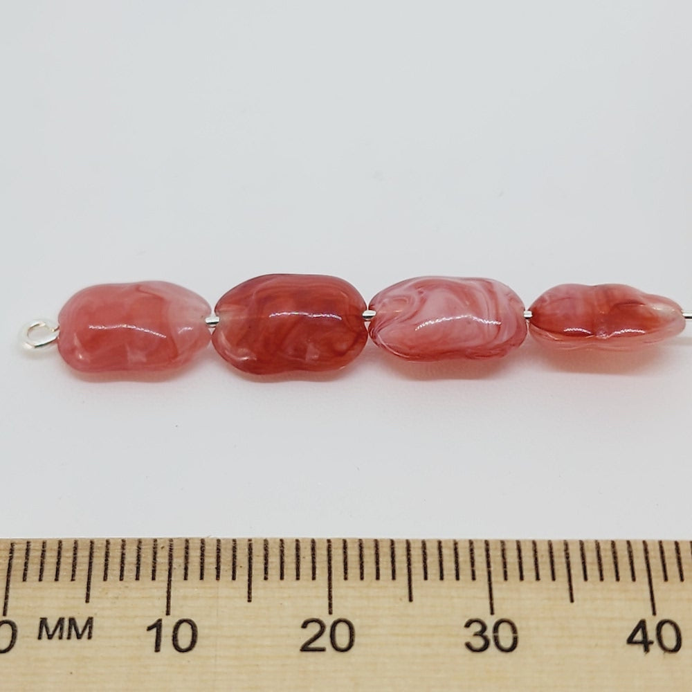 10x7mm Rice Chip (50) - Ruby - Gemstone Look Vintage Lucite Beads