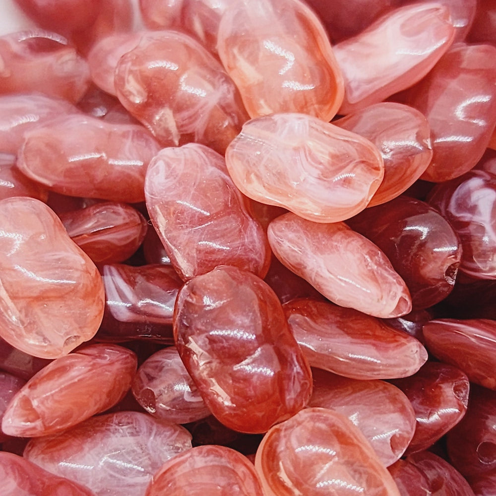 10x7mm Rice Chip (50) - Ruby - Gemstone Look Vintage Lucite Beads