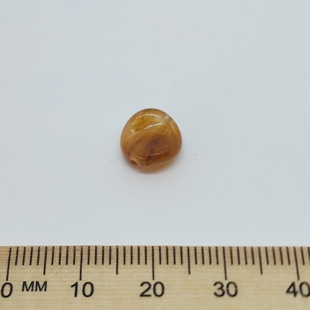 10mm Twisted Coin (50) - Jasper - Gemstone Look Vintage Lucite Beads