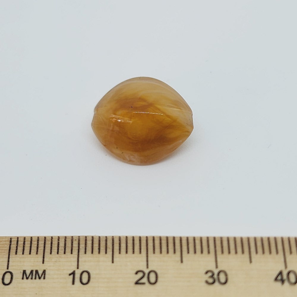 15mm Ellipse (25) - Jasper - Gemstone Look Vintage Lucite Beads