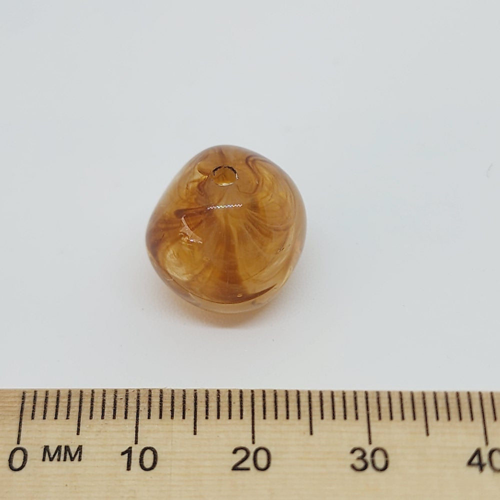 15mm Nut (10) - Jasper - Gemstone Look Vintage Lucite Beads