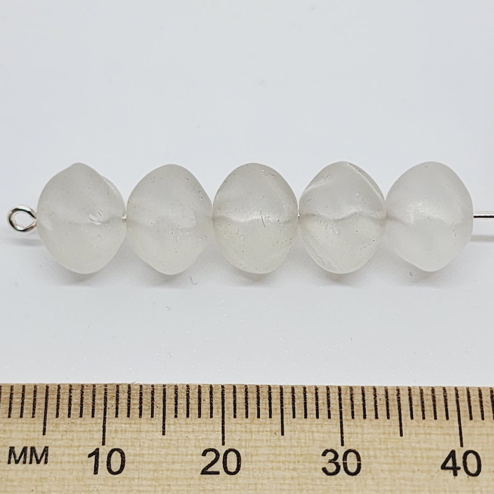 8x12mm Nut (10) - Clear Transparent Frosted - Vintage Czech Glass Beads