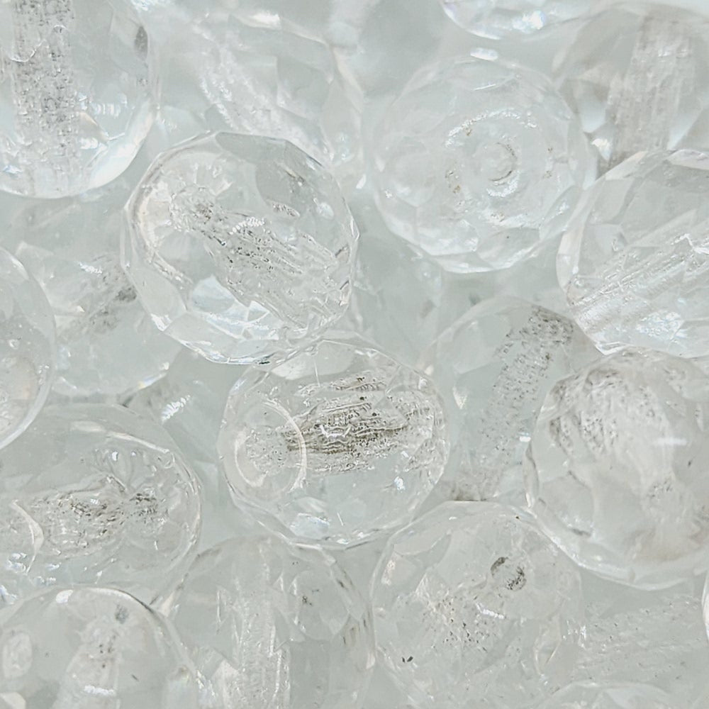 10mm Fire Polish (1,000) - Crystal Transparent - Vintage Czech Glass Beads