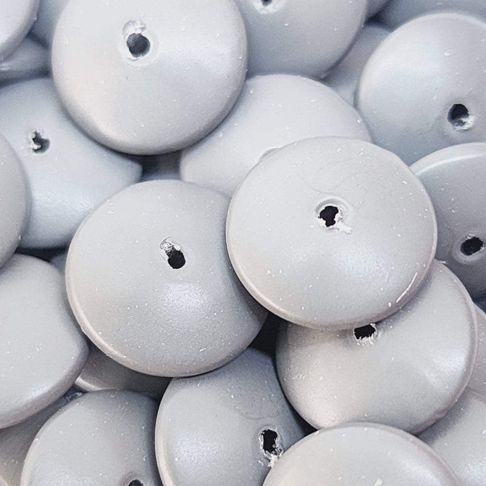 4x12mm Disc (50) - Dark Grey - Pottery Look Lucite Beads - Matte