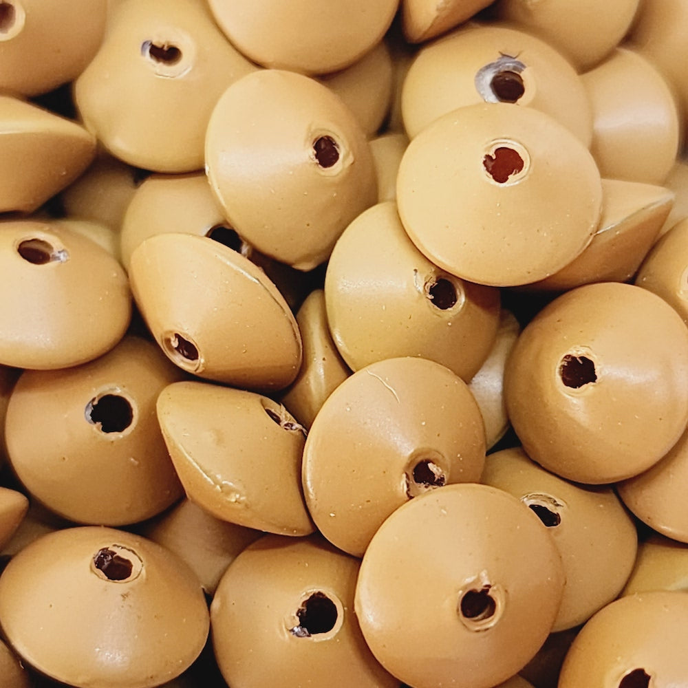 5x9mm UFO (100) - Brown - Pottery Look Lucite Beads - Matte