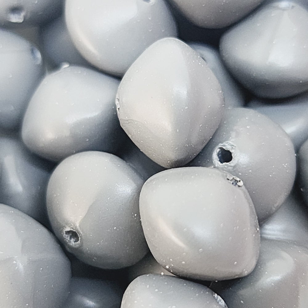 10x12mm Rondelle (50) - Dark Grey - Pottery Look Lucite Beads - Matte