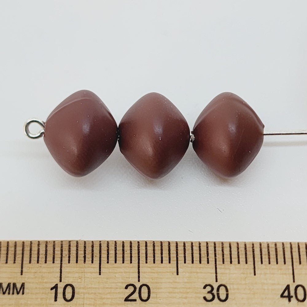 10x12mm Rondelle (50) - Chocolate - Pottery Look Lucite Beads - Matte