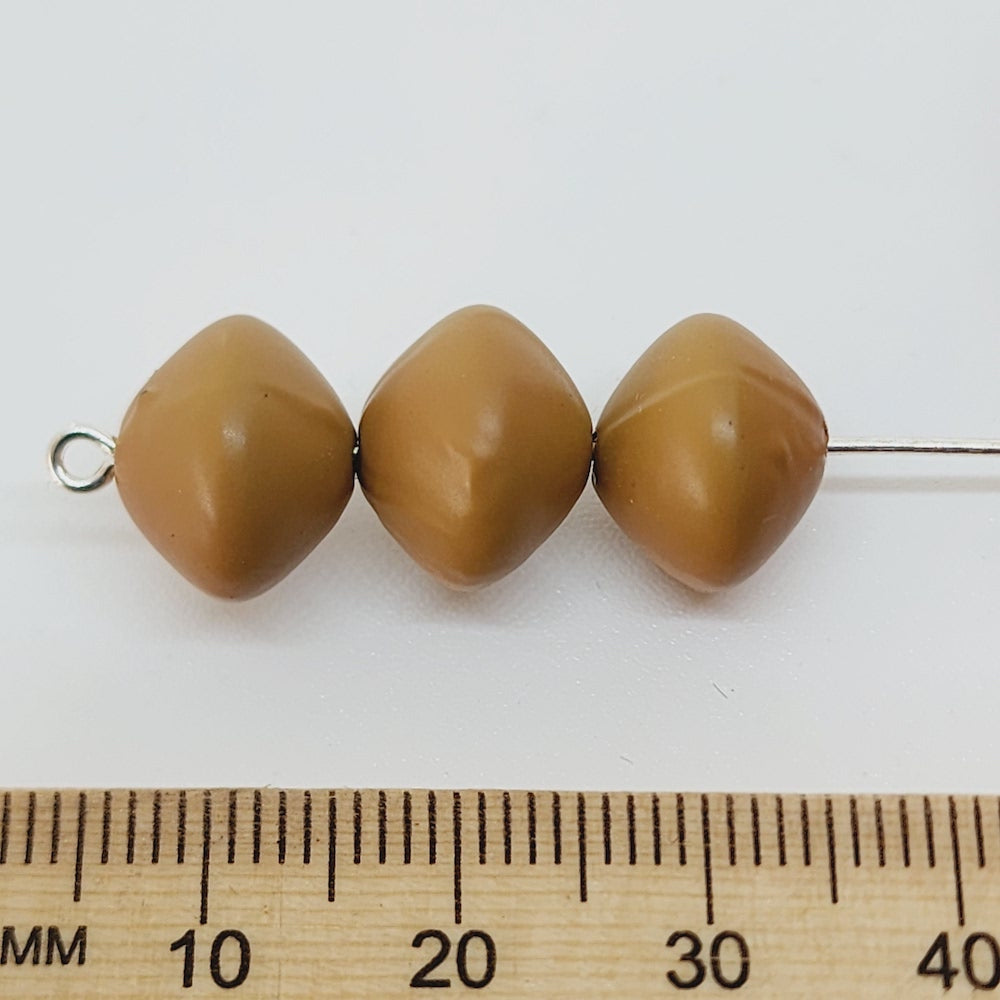 10x12mm Rondelle (50) - Brown - Pottery Look Lucite Beads - Matte