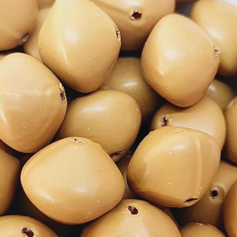 10x12mm Rondelle (50) - Brown - Pottery Look Lucite Beads - Matte