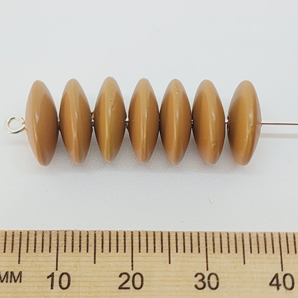 3x10mm Disc (50) - Brown - Pottery Look Lucite Beads - Matte