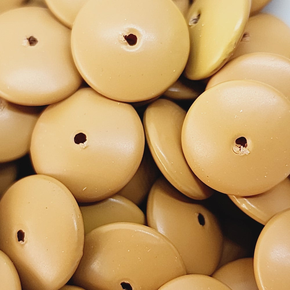 4x12mm Disc (50) - Brown - Pottery Look Lucite Beads - Matte