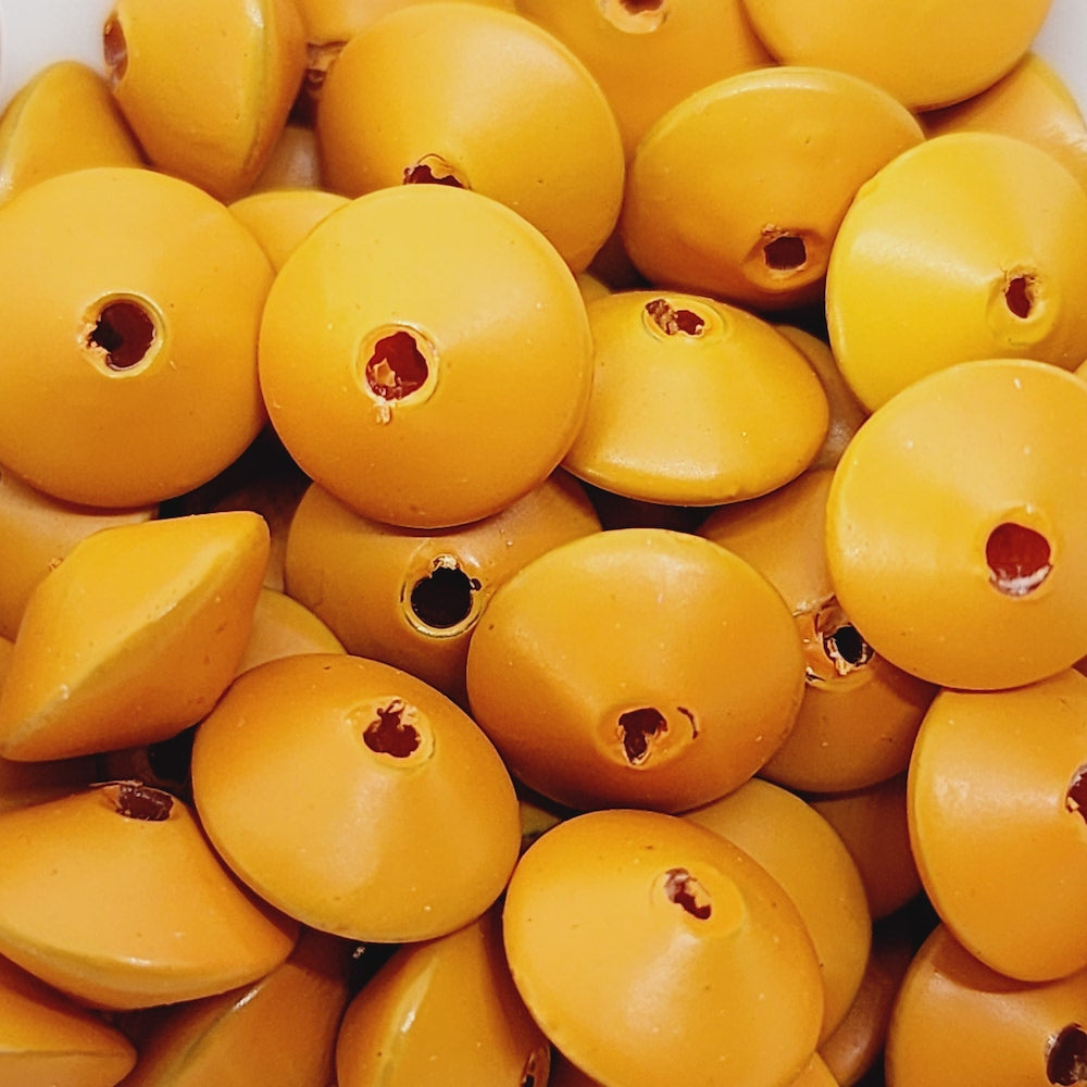 5x9mm UFO (100) - Pumpkin - Pottery Look Lucite Beads - Matte