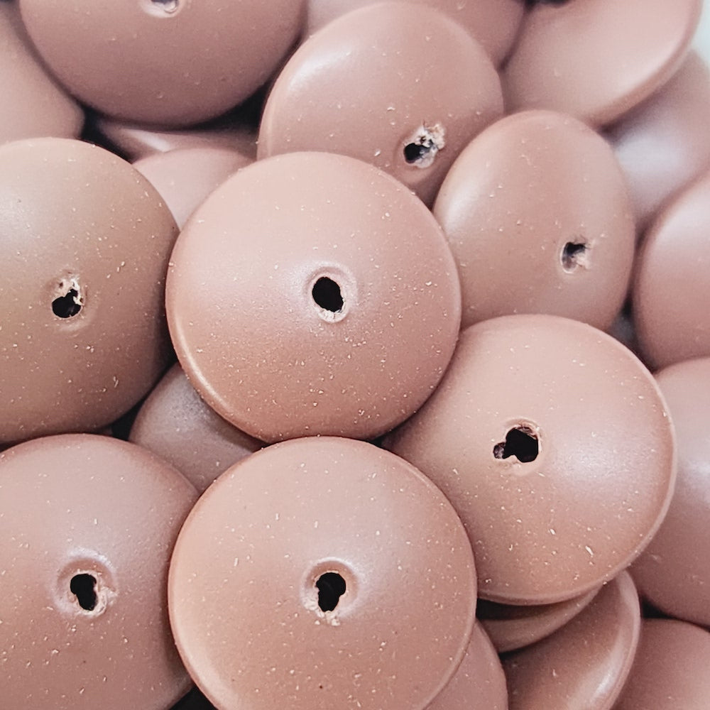 4x12mm Disc (50) - Chocolate - Pottery Look Lucite Beads - Matte