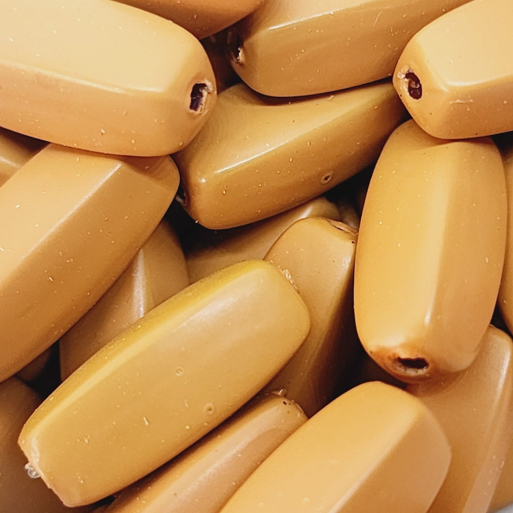 17x7mm Rectangle Tube (50) - Terracotta - Pottery Look Lucite Beads - Matte