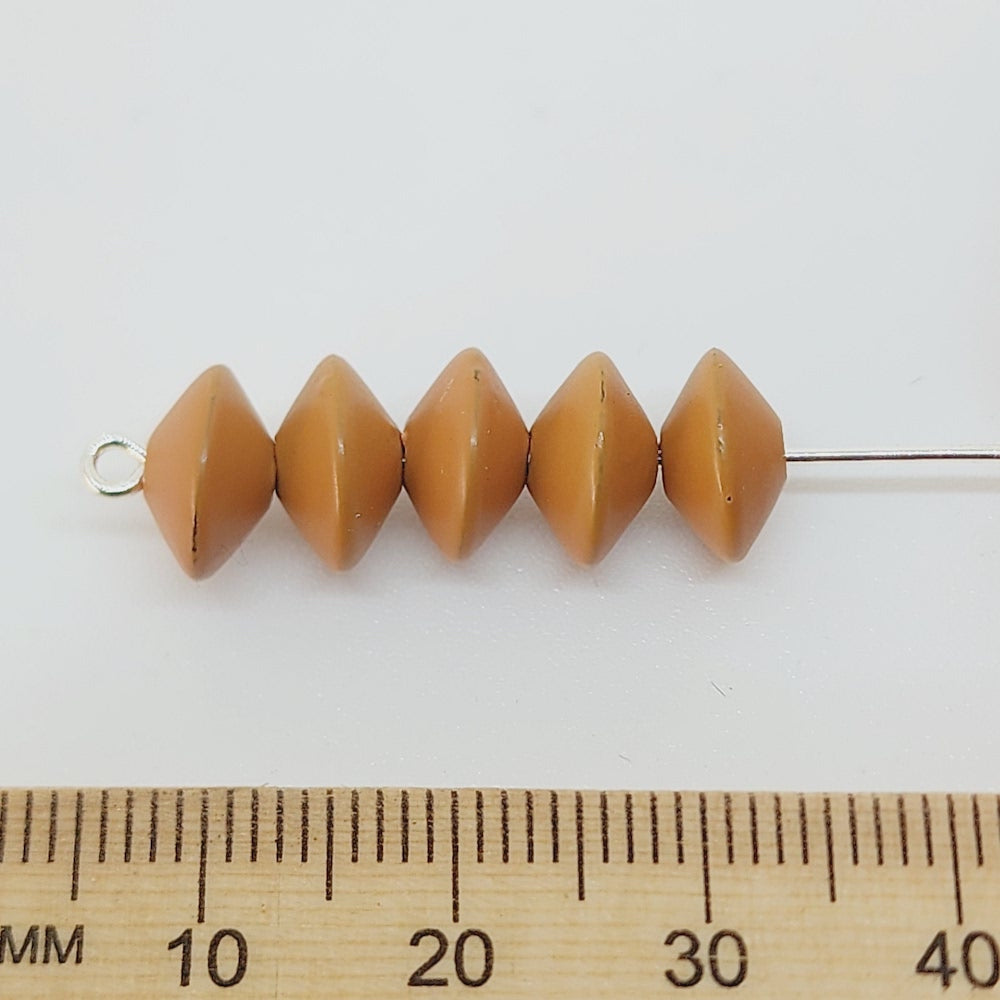 5x9mm UFO (100) - Terracotta - Pottery Look Lucite Beads - Matte