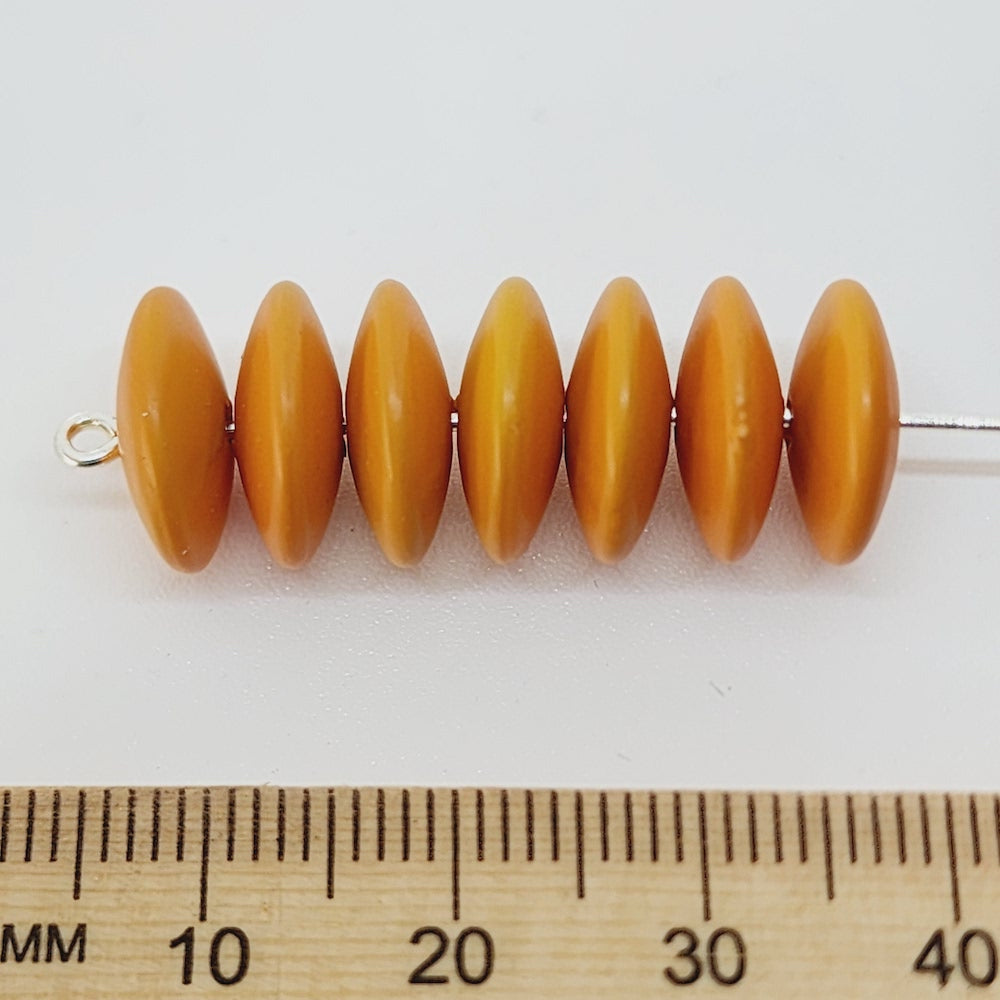 4x12mm Disc (50) - Pumpkin - Pottery Look Lucite Beads - Matte