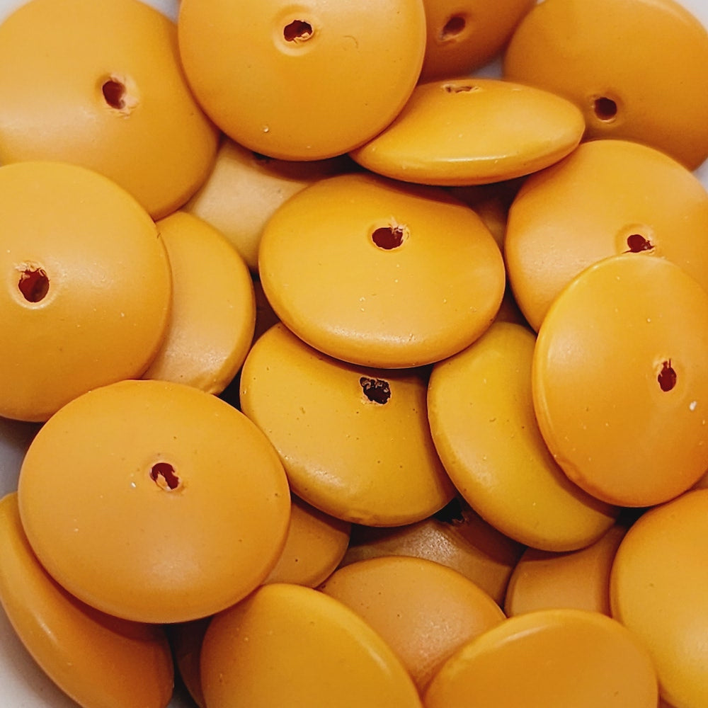 4x12mm Disc (50) - Pumpkin - Pottery Look Lucite Beads - Matte