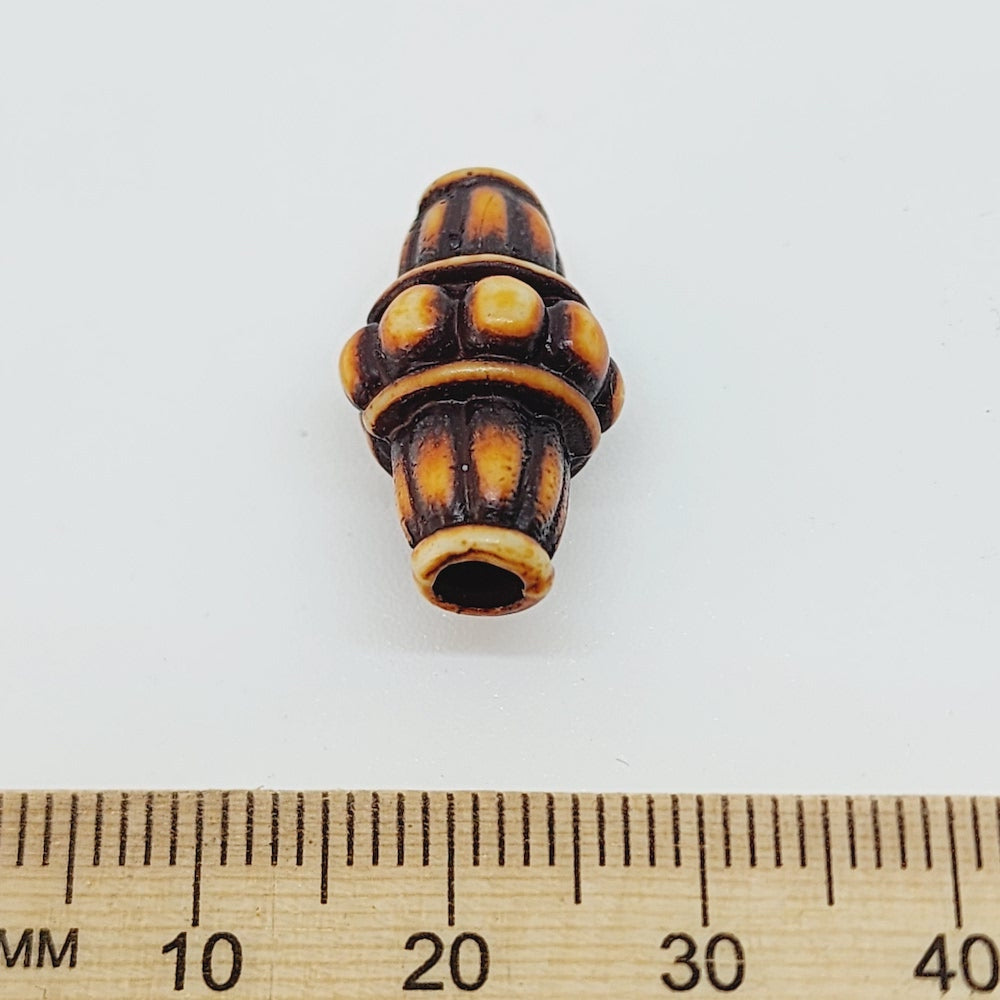 18x9mm Bicone (10) - Browns - Persian Style Vintage Beads