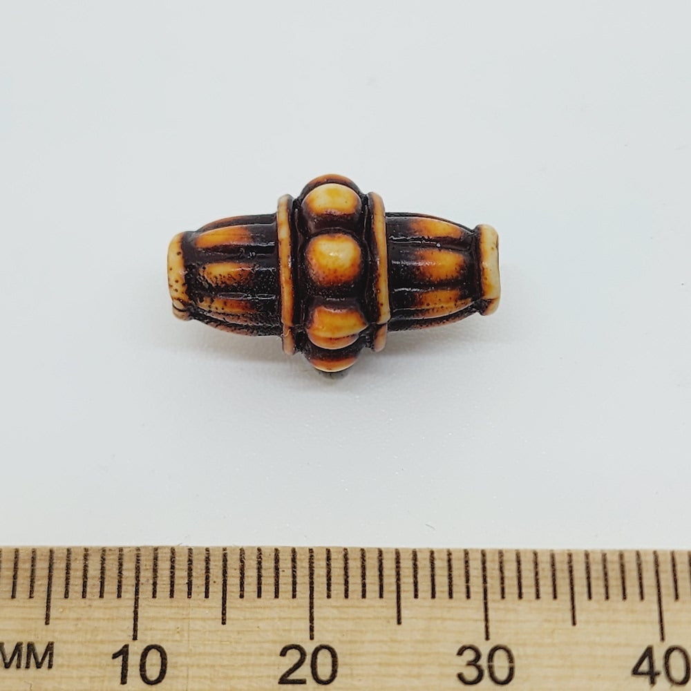 18x9mm Bicone (10) - Browns - Persian Style Vintage Beads