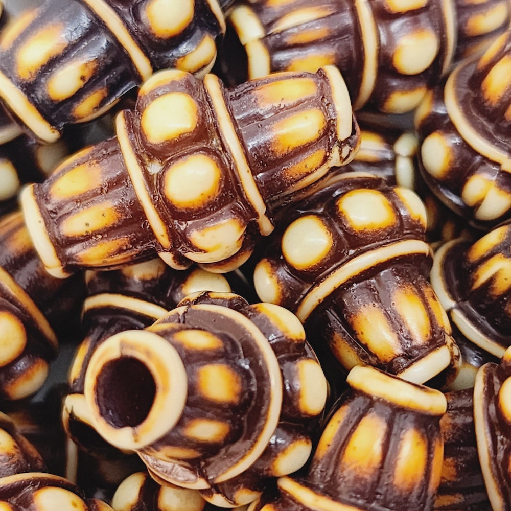 18x9mm Bicone (10) - Browns - Persian Style Vintage Beads