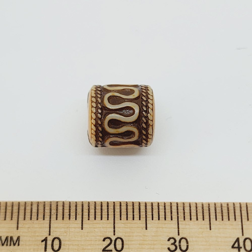 11x10mm Tube (10) - Browns - Persian Style Vintage Beads