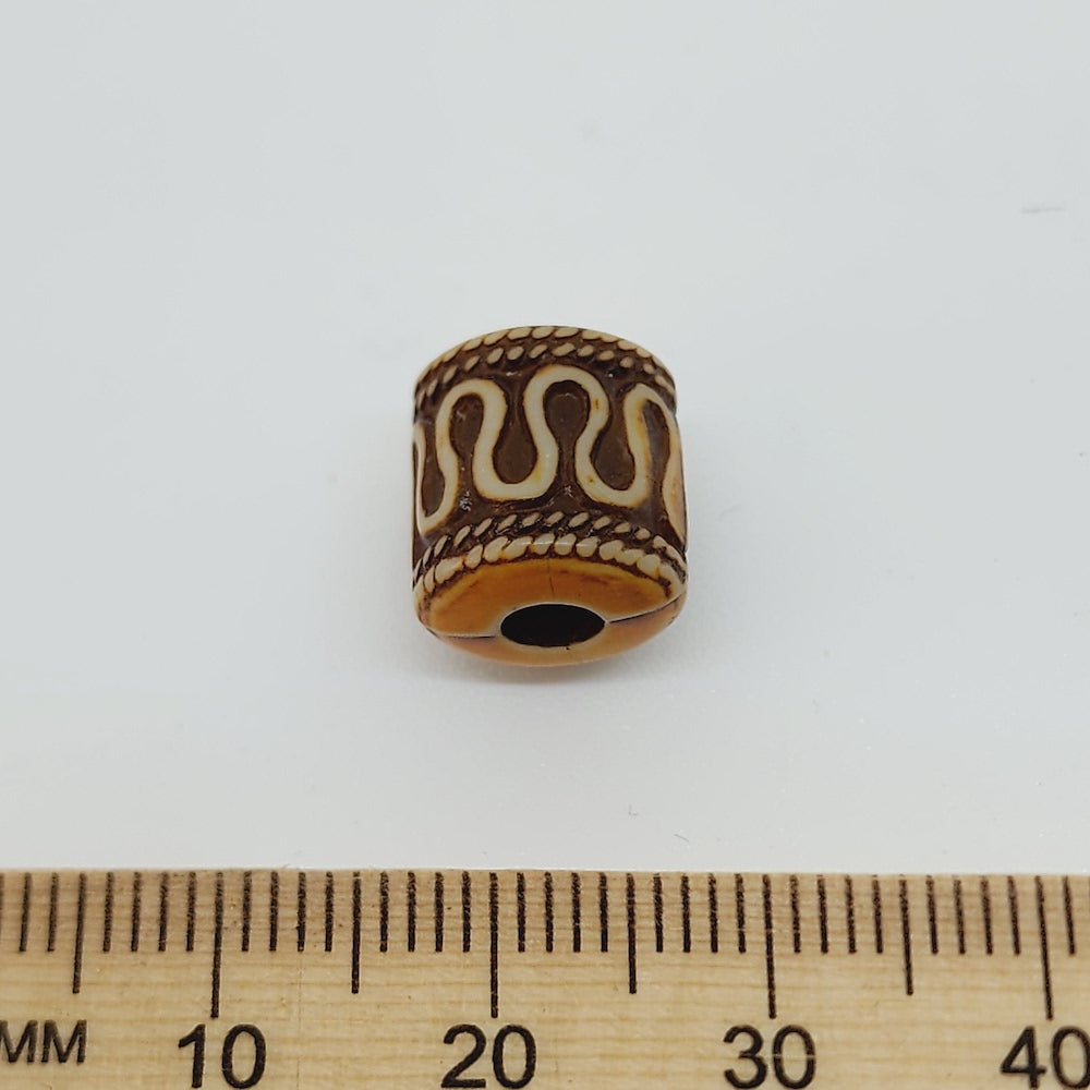 11x10mm Tube (10) - Browns - Persian Style Vintage Beads