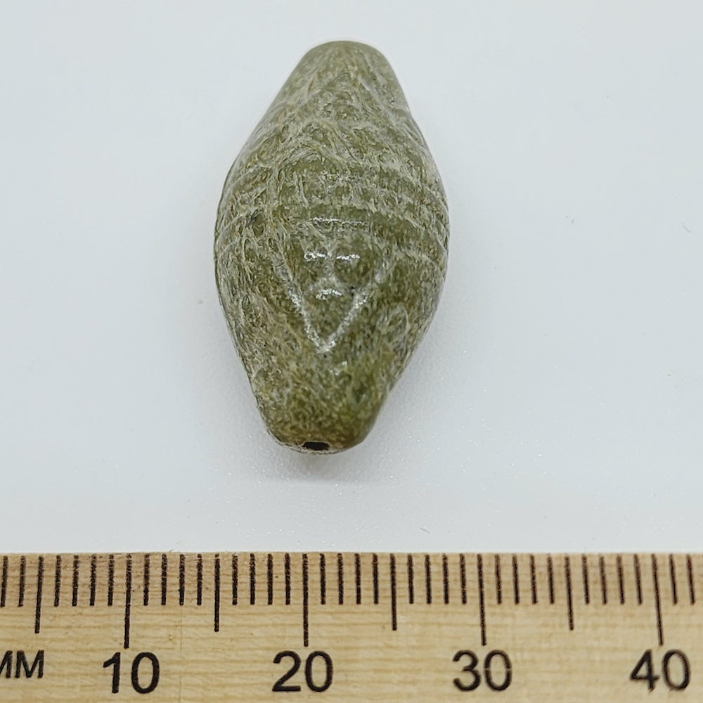 25x12mm Bicone (10) - Khaki - Bakelite Vintage Beads