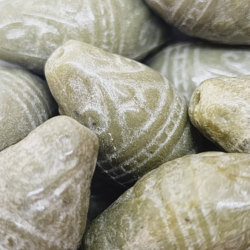 25x12mm Bicone (10) - Khaki - Bakelite Vintage Beads