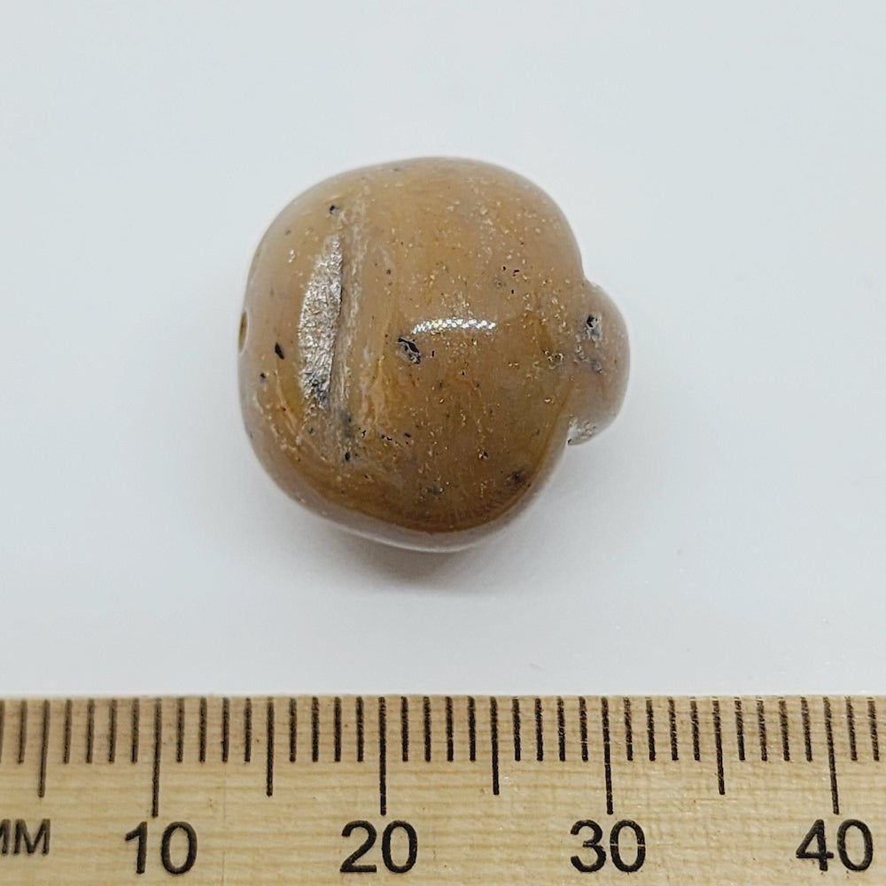 18mm Nut (10) - Light Brown - Bakelite Vintage Beads