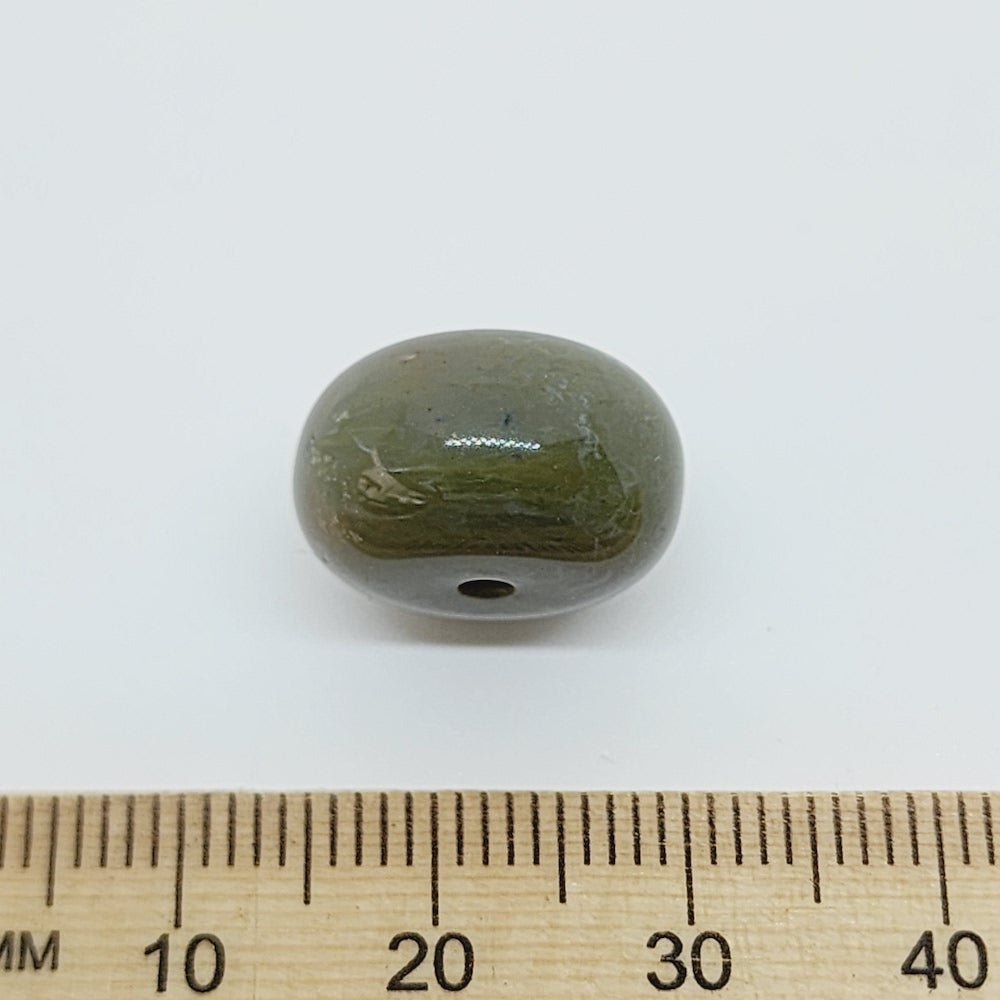 8x15mm Rondelle (10) - Khaki- Bakelite Vintage Beads