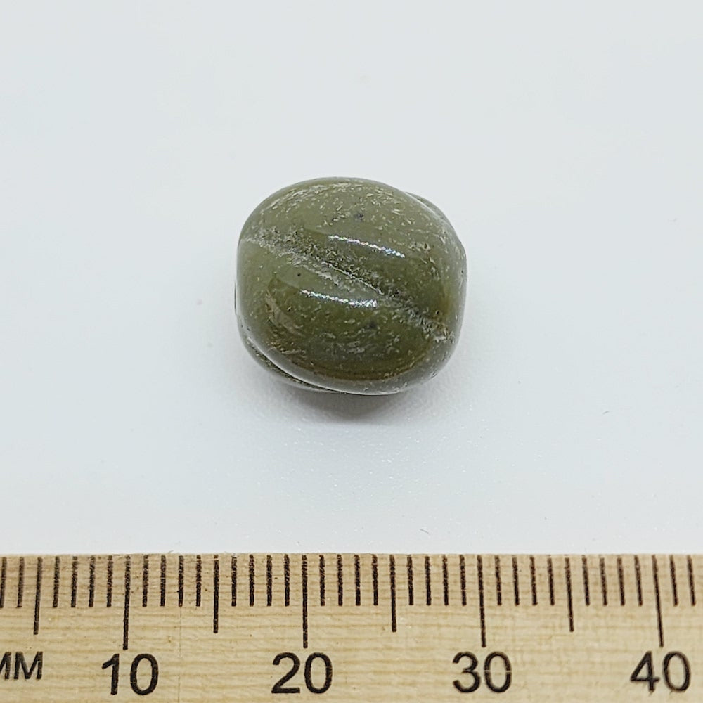 14mm Nut (10) - Khaki- Bakelite Vintage Beads