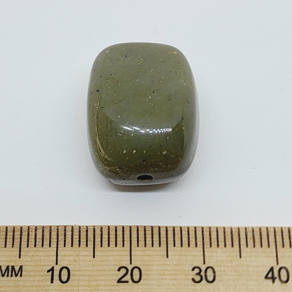 20x16mm Rectangle (10) - Khaki - Bakelite Vintage Beads