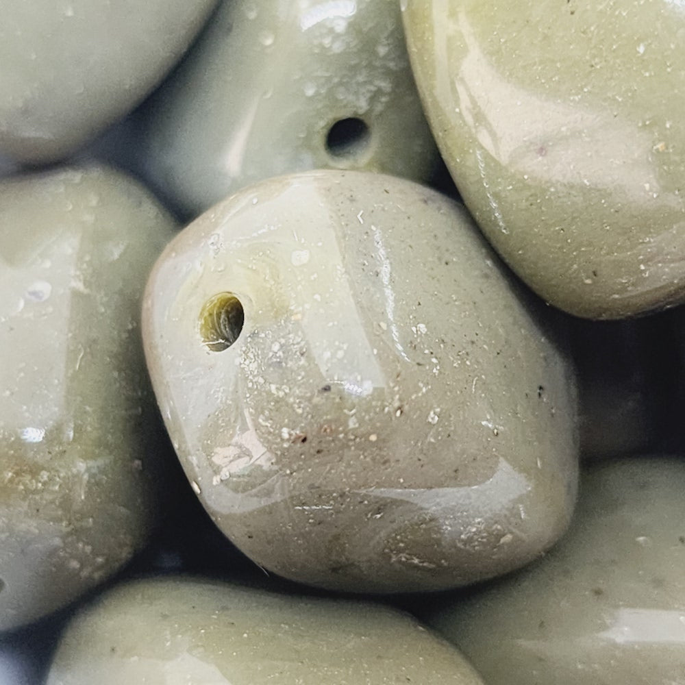 20x16mm Rectangle (10) - Khaki - Bakelite Vintage Beads