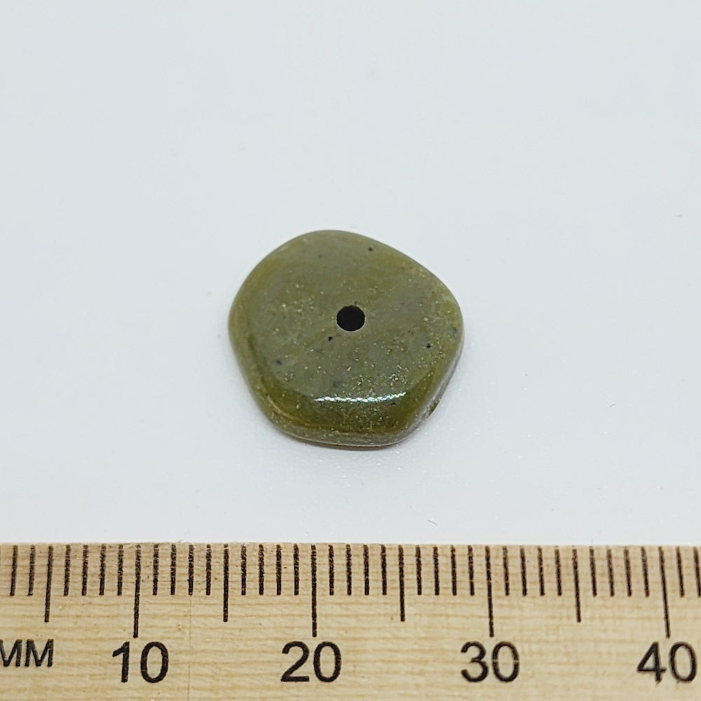 2.5x13mm Disc (25) - Khaki - Bakelite Vintage Beads