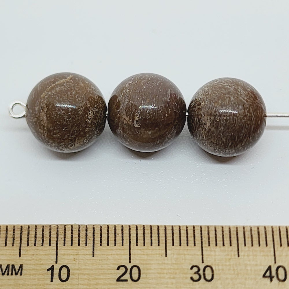 10mm Round (10) - Brown - Bakelite Vintage Beads