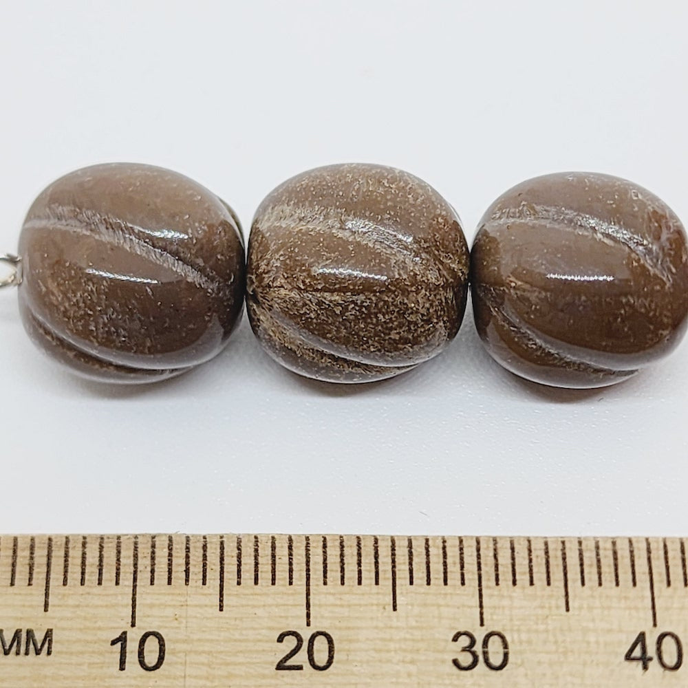 14mm Nut (10) - Mocha- Bakelite Vintage Beads