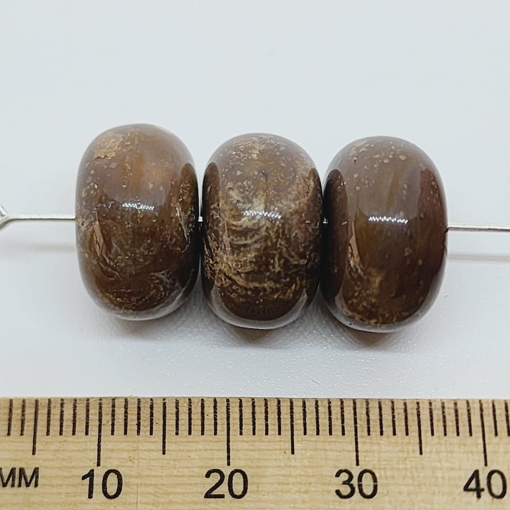 8x15mm Rondelle (10) - Mocha- Bakelite Vintage Beads