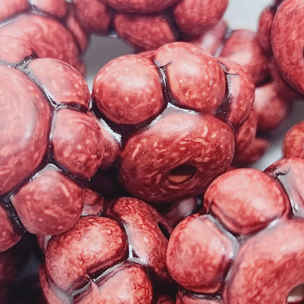 12x18.5mm Wheel (10) - Mahogany - Vintage Wood Stained Look Beads