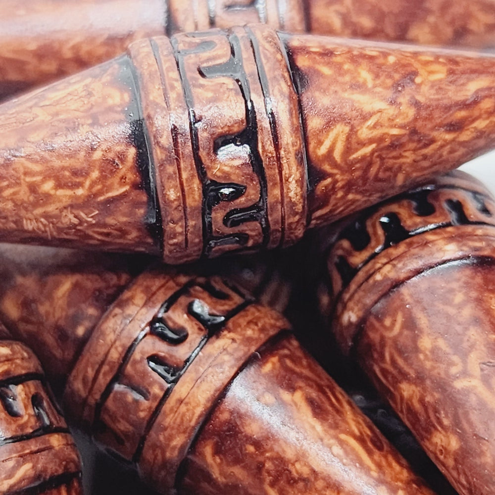 40x13mm Elongated Bicone (10) - Teak - Vintage Wood Stained Look Beads