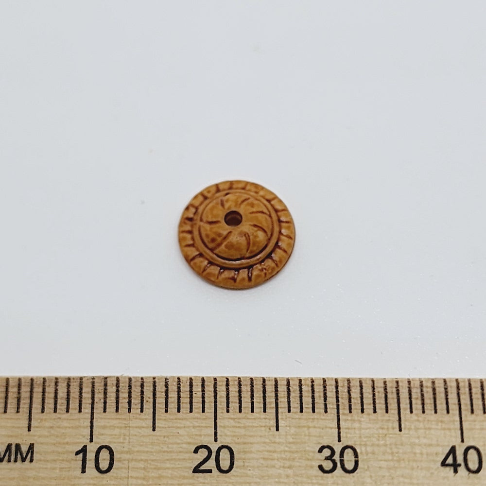 4x10mm Bead End (50) - Maple - Vintage Wood Stained Look Beads