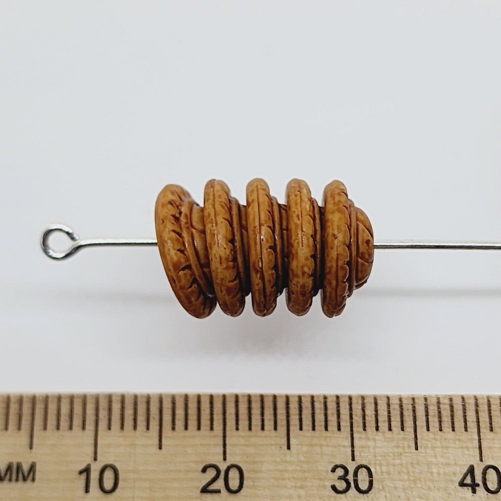 4x10mm Bead End (50) - Maple - Vintage Wood Stained Look Beads