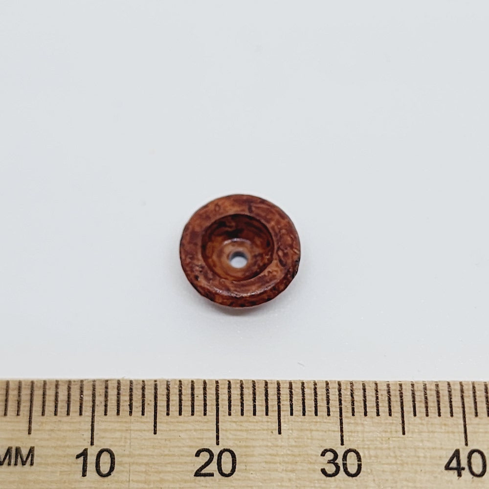 4x10mm Bead End (50) - Teak - Vintage Wood Stained Look Beads