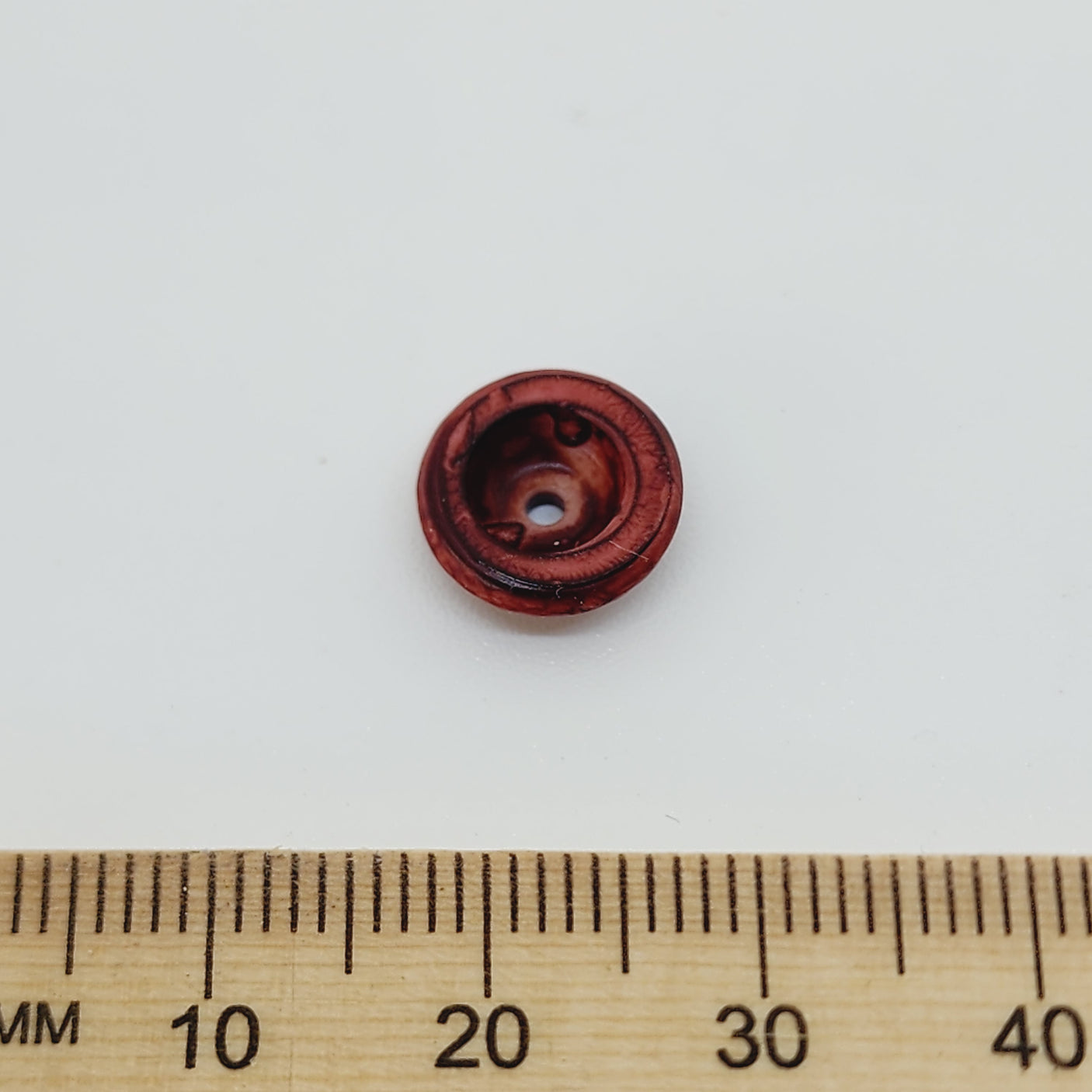 4x10mm Bead End (50) - Mahogany - Vintage Wood Stained Look Beads