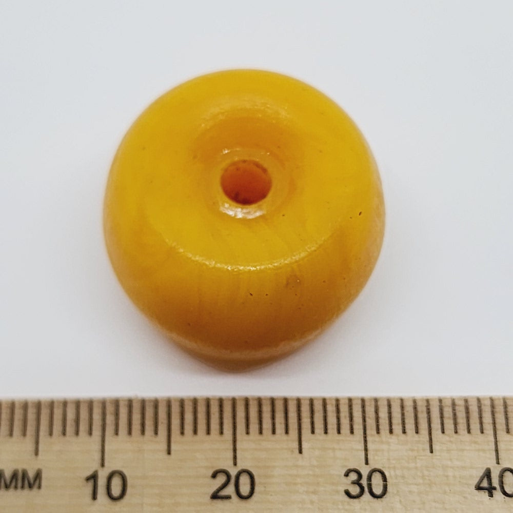16x23mm Donut (5) - Phenolic Amber - Vintage Replica Trade Bead