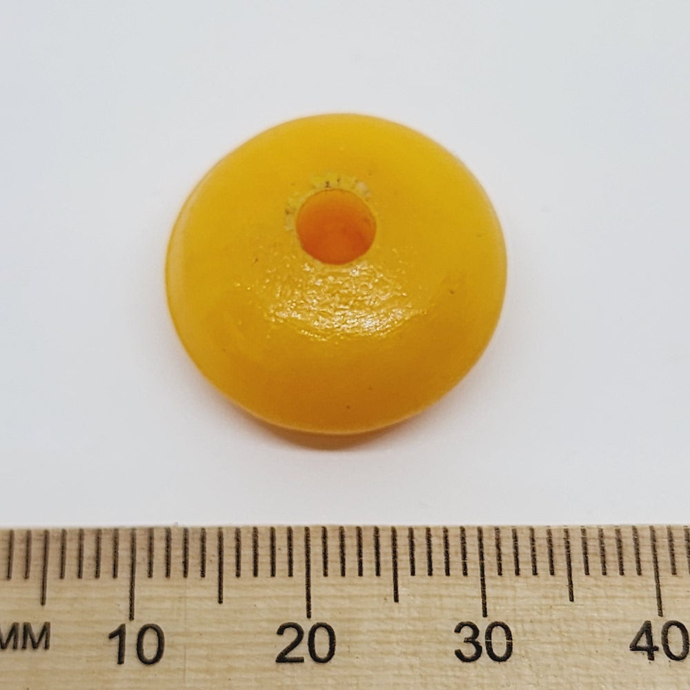 12x20mm Rondelle (10) - Phenolic Amber - Vintage Replica Trade Bead