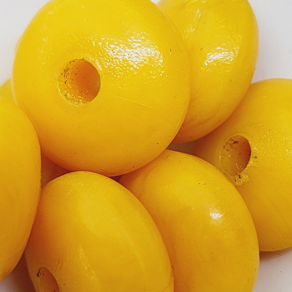 12x20mm Rondelle (10) - Phenolic Amber - Vintage Replica Trade Bead