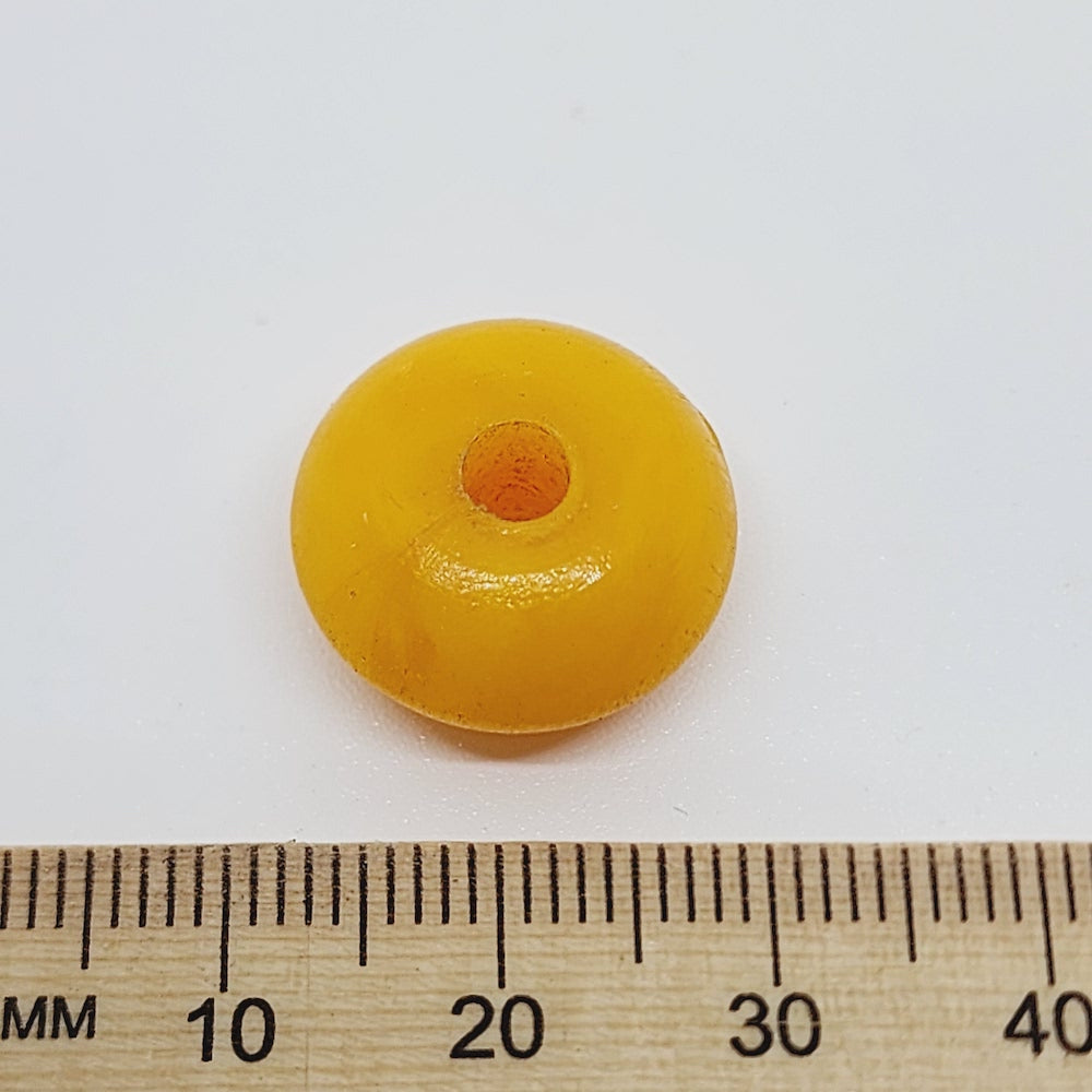 10x17mm Rondelle (10) - Phenolic Amber - Vintage Replica Trade Bead