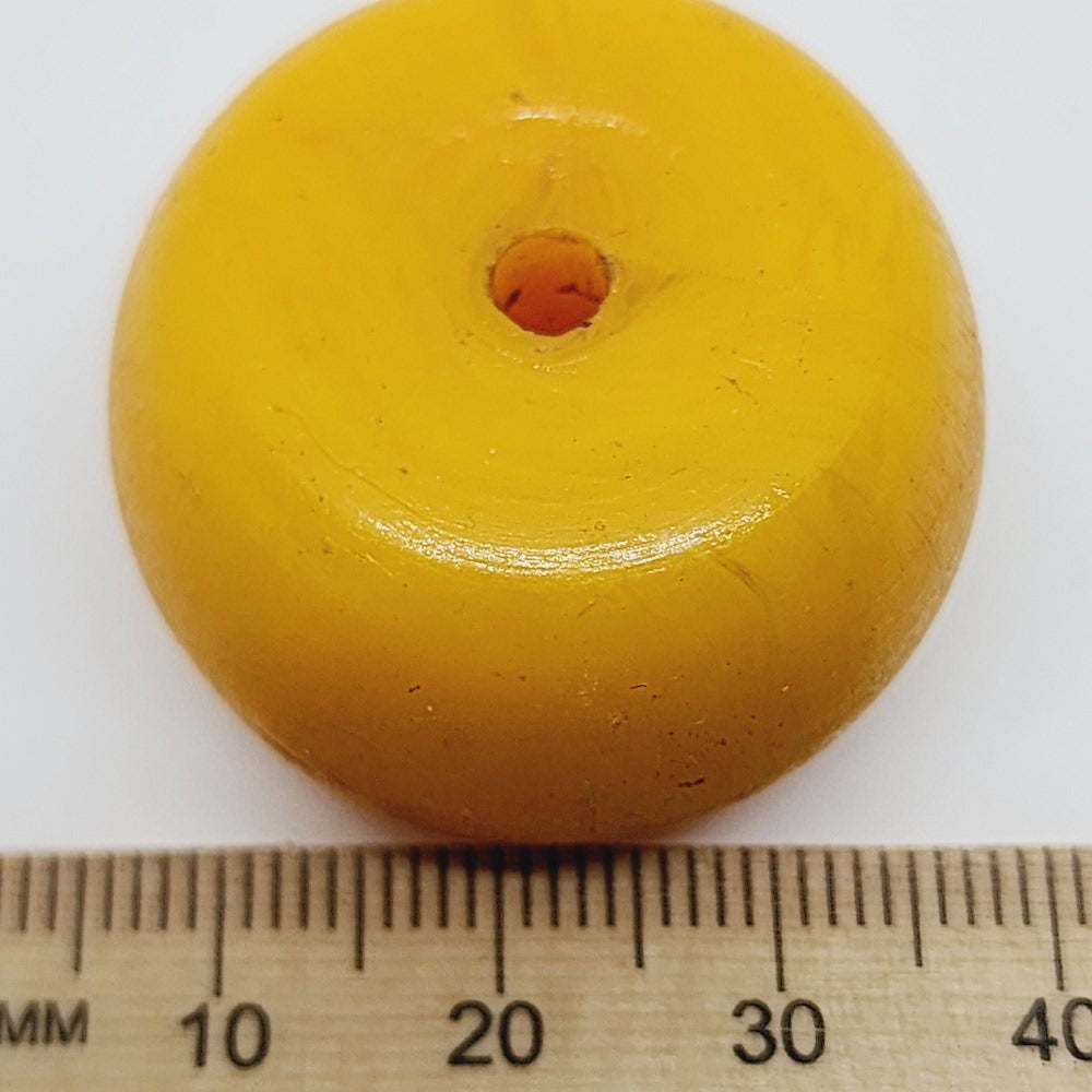 20x31mm Donut (1) - Phenolic Amber - Vintage Replica Trade Bead