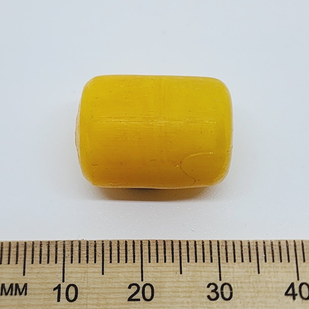 20x15mm Tube (5) - Phenolic Amber - Vintage Replica Trade Bead